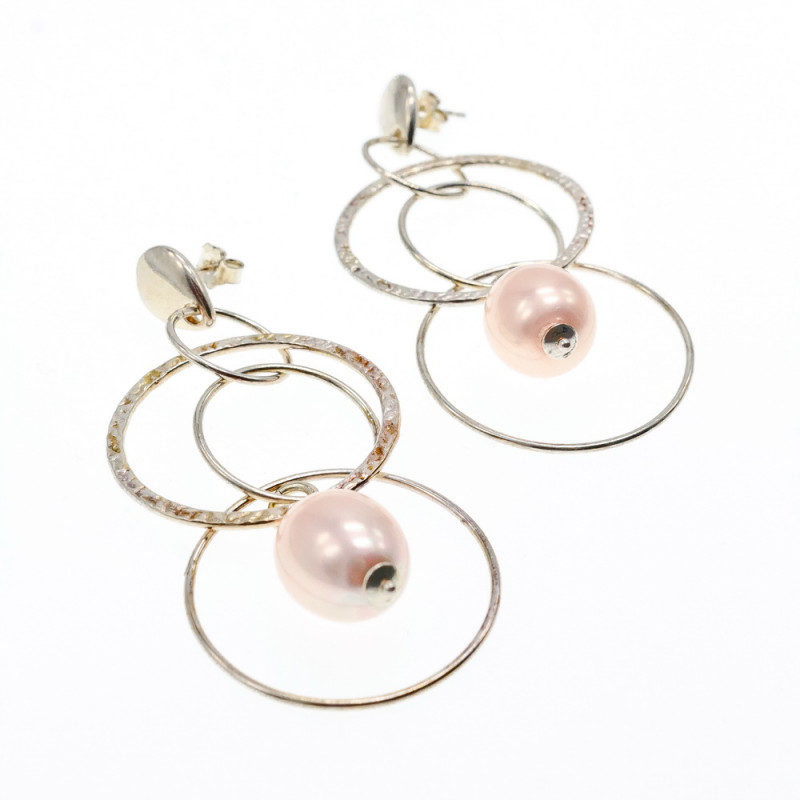 Sky Jewelry Серебряные серьги с жемчугом  Королева