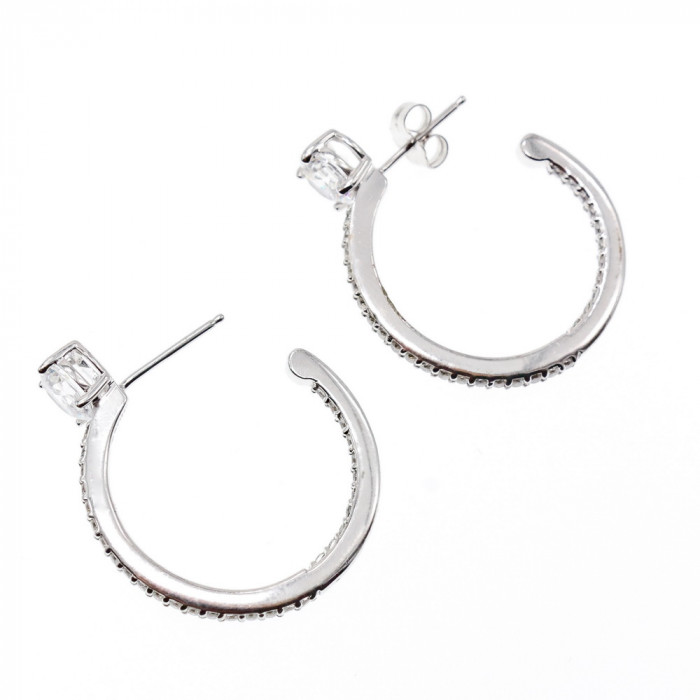 Sky Jewelry Серебряные серьги с фианитами  Гармония