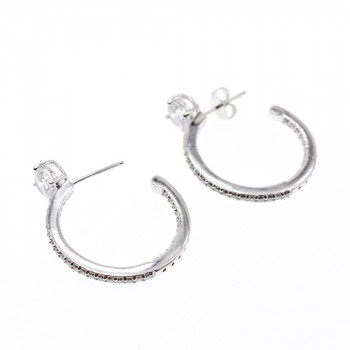 Sky Jewelry Серебряные серьги с фианитами  Гармония