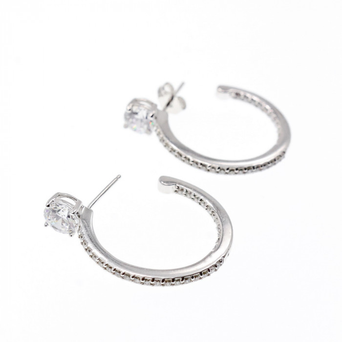 Sky Jewelry Серебряные серьги с фианитами  Гармония