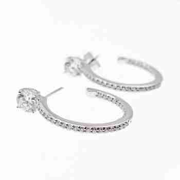 Sky Jewelry Серебряные серьги с фианитами  Гармония
