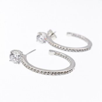 Sky Jewelry Серебряные серьги с фианитами  Гармония