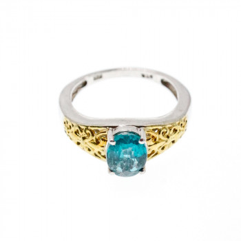 Sky Jewelry Серебряное кольцо с камнем шпинель  Ноты позолоты