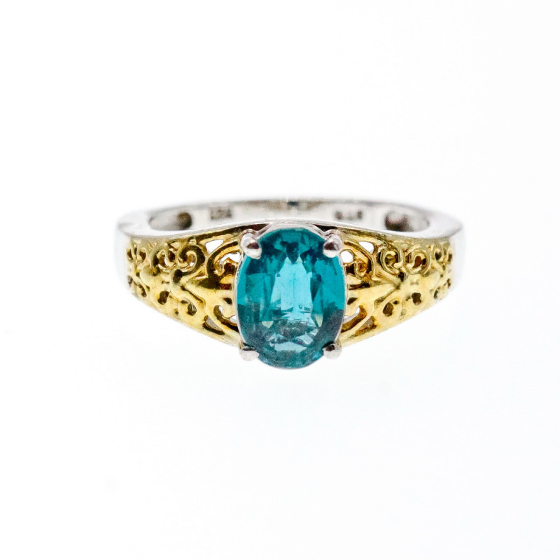 Sky Jewelry Серебряное кольцо с камнем шпинель  Ноты позолоты