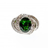 Sky Jewelry Серебряное кольцо с изумрудом и кварцем  Мечта