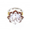 Sky Jewelry Серебряное кольцо с морганитом и гранатом   Цветы