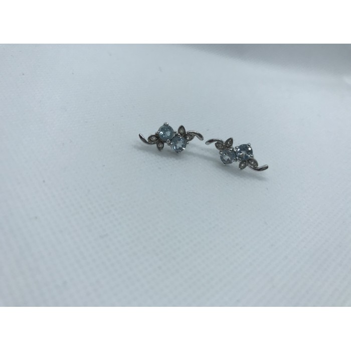 Sky Jewelry Серьги серебряные с голубым топазом