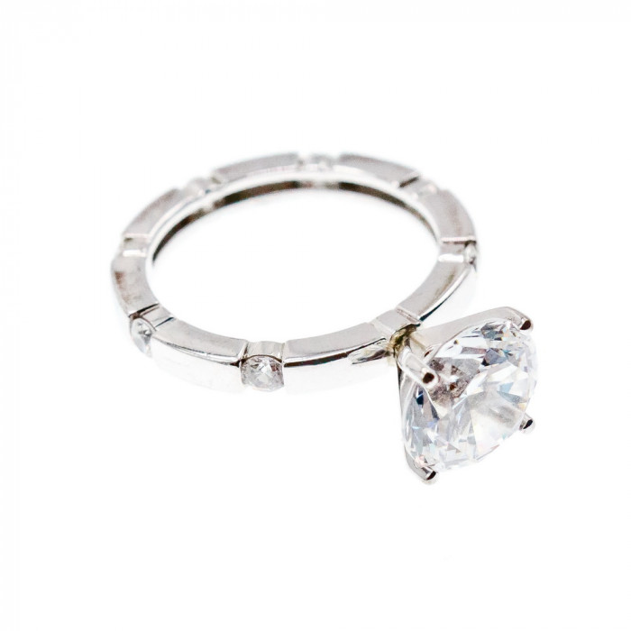 Sky Jewelry Серебряное кольцо с фианитами  Сияние алмаза