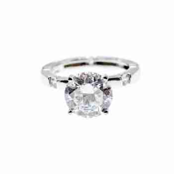 Sky Jewelry Серебряное кольцо с фианитами  Сияние алмаза