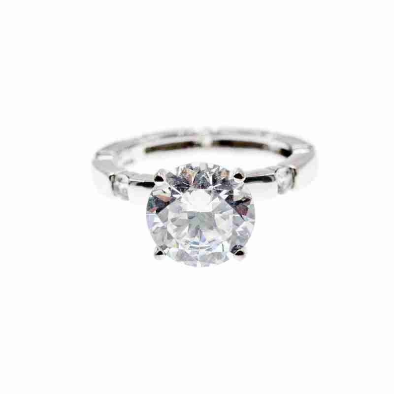 Sky Jewelry Серебряное кольцо с фианитами  Сияние алмаза