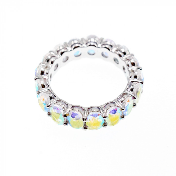 Sky Jewelry Серебряное кольцо с фианитами  Радуга