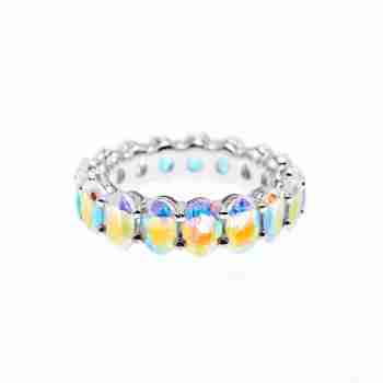 Sky Jewelry Серебряное кольцо с фианитами  Радуга