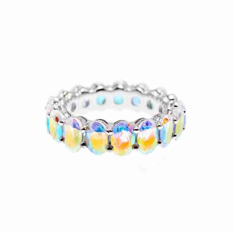 Sky Jewelry Серебряное кольцо с фианитами  Радуга