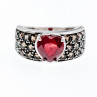 Sky Jewelry Серебряное кольцо с рубином и гессонитом   Сердце