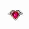 Sky Jewelry Серебряное кольцо с рубином и фианитами   Сердце