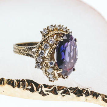 Sky Jewelry Серебряное кольцо со шпинелью и фианитами  Королевские ночи