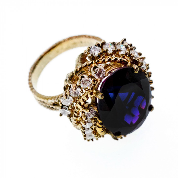 Sky Jewelry Серебряное кольцо со шпинелью и фианитами  Королевские ночи