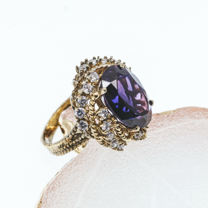 Sky Jewelry Серебряное кольцо со шпинелью и фианитами  Королевские ночи