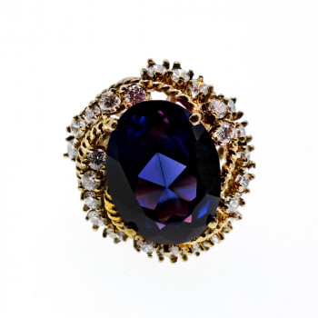 Sky Jewelry Серебряное кольцо со шпинелью и фианитами  Королевские ночи