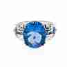 Sky Jewelry Серебряное кольцо с аквамарином и камнями иолит  Счастье