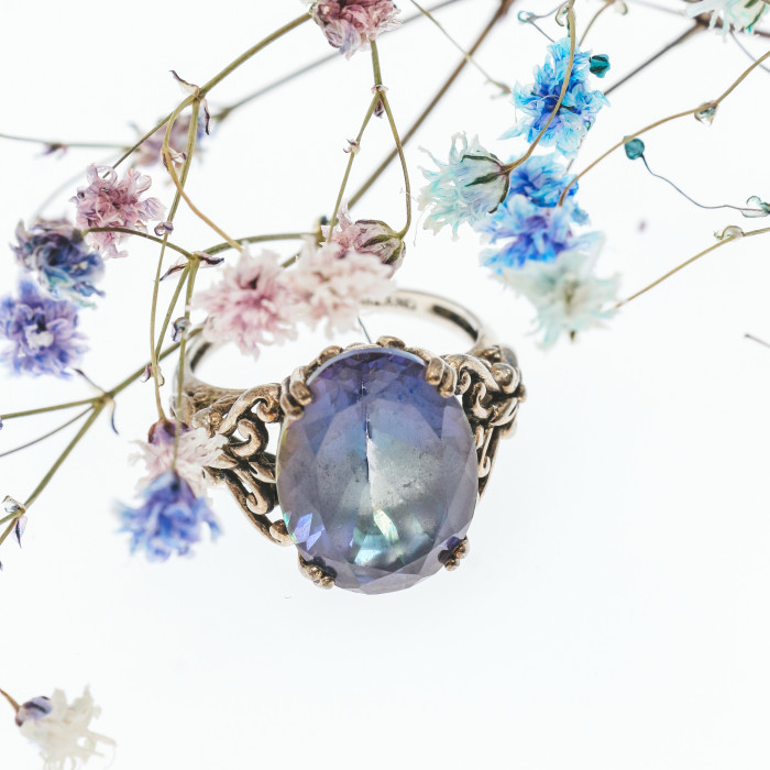 Sky Jewelry Винтажное серебряное кольцо со шпинелью  Грация