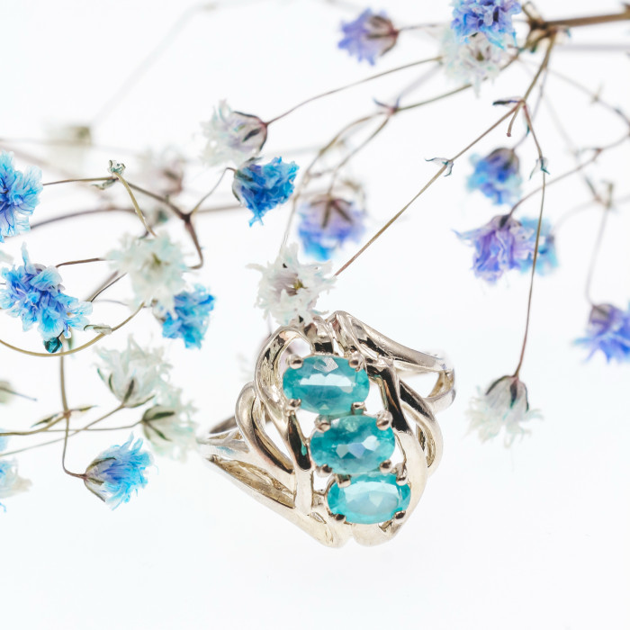 Sky Jewelry Серебряное кольцо с топазом  Волшебство