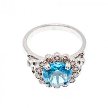 Sky Jewelry Серебряное кольцо с фианитами  Нежный цветок