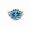 Sky Jewelry Серебряное кольцо с фианитами  Нежный цветок