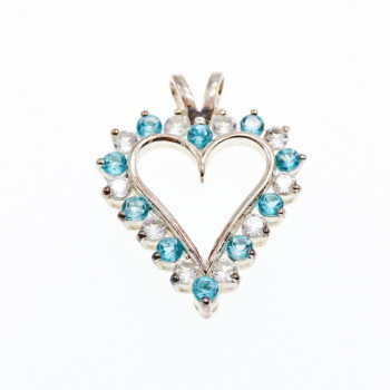 Sky Jewelry Серебряный кулон с топазом и бериллом   Сердце