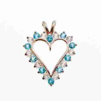 Sky Jewelry Серебряный кулон с топазом и бериллом   Сердце