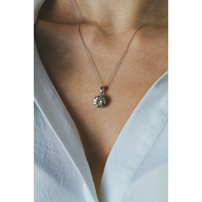 Sky Jewelry Серебряная цепочка с кулоном цитрин   Обаяние