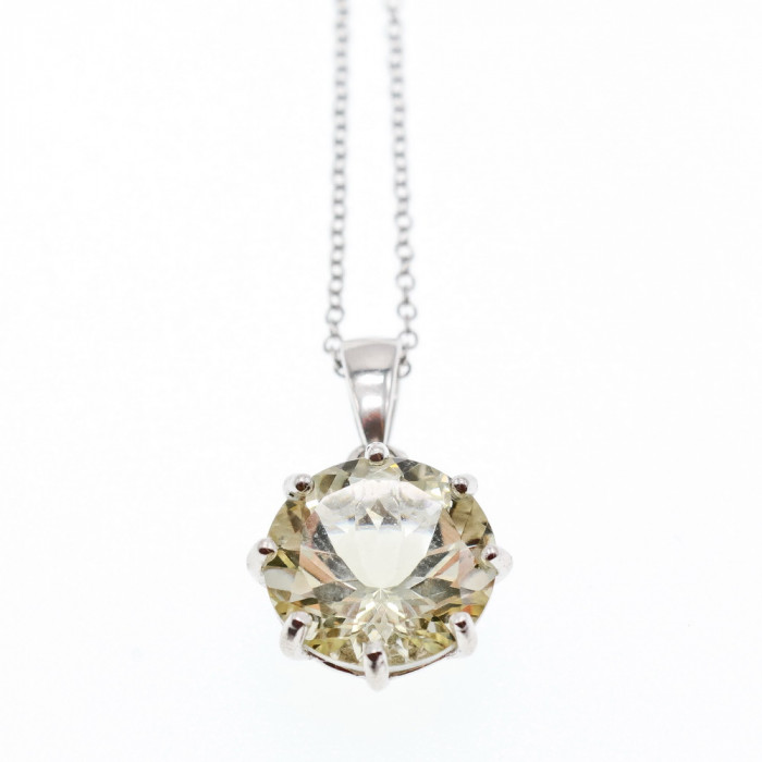 Sky Jewelry Серебряная цепочка с кулоном цитрин   Обаяние