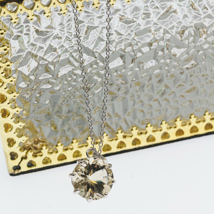 Sky Jewelry Серебряная цепочка с кулоном цитрин   Обаяние