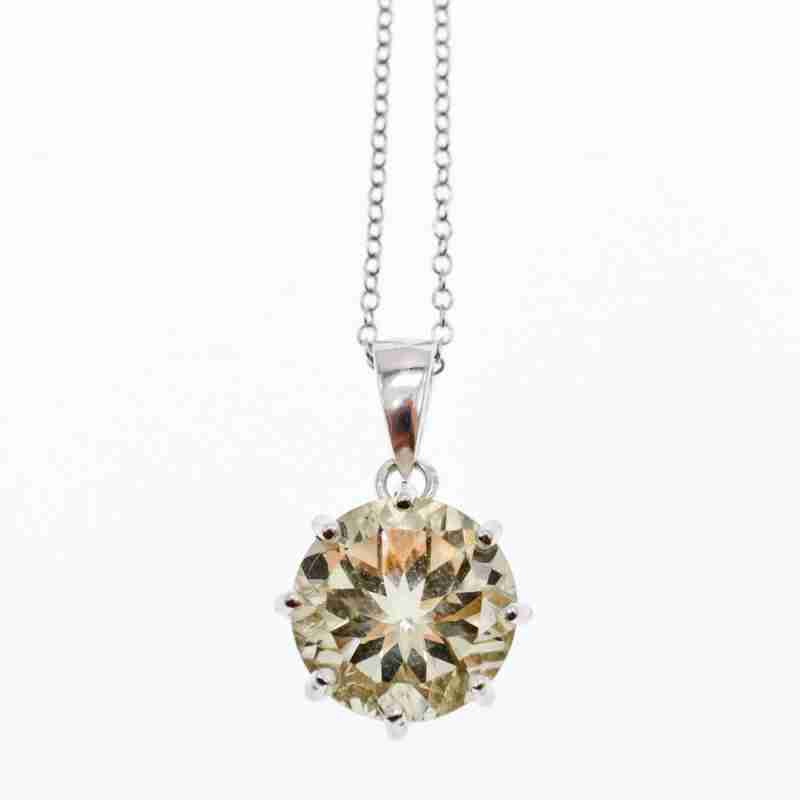 Sky Jewelry Серебряная цепочка с кулоном цитрин   Обаяние