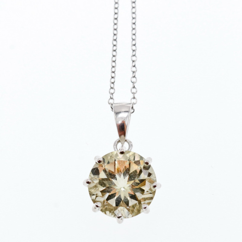 Sky Jewelry Серебряная цепочка с кулоном цитрин   Обаяние