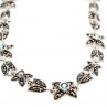 Sky Jewelry Серебряное ожерелье с топазом и марказитом   Цветы