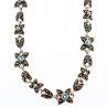 Sky Jewelry Серебряное ожерелье с топазом и марказитом   Цветы