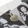 Sky Jewelry Серебряная цепочка с кулоном марказиты   Сердце