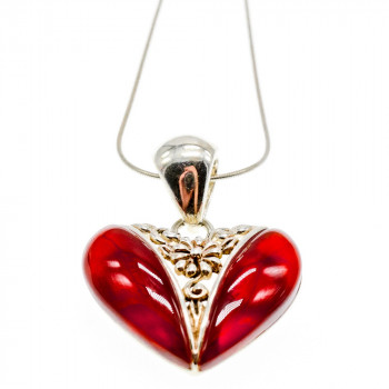 Sky Jewelry Серебряная цепочка с кулоном агат  Сердце