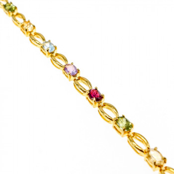 Sky Jewelry Серебряный браслет в позолоте с натуральными камнями  Любовь