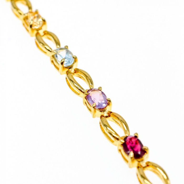 Sky Jewelry Серебряный браслет в позолоте с натуральными камнями  Любовь