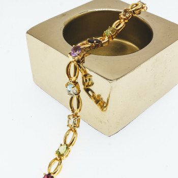 Sky Jewelry Серебряный браслет в позолоте с натуральными камнями  Любовь