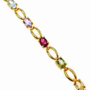 Sky Jewelry Серебряный браслет в позолоте с натуральными камнями  Любовь