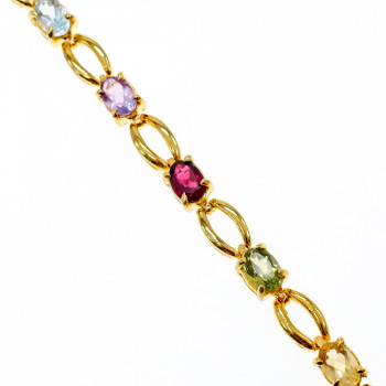 Sky Jewelry Серебряный браслет в позолоте с натуральными камнями  Любовь