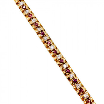 Sky Jewelry Серебряный браслет в позолоте с камнями шпинель