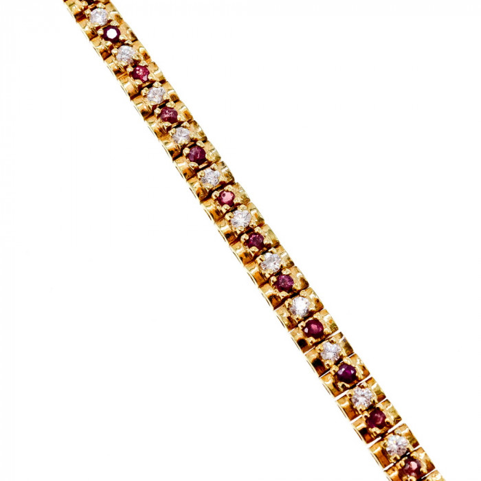 Sky Jewelry Серебряный браслет в позолоте с камнями шпинель