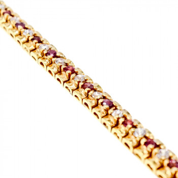 Sky Jewelry Серебряный браслет в позолоте с камнями шпинель