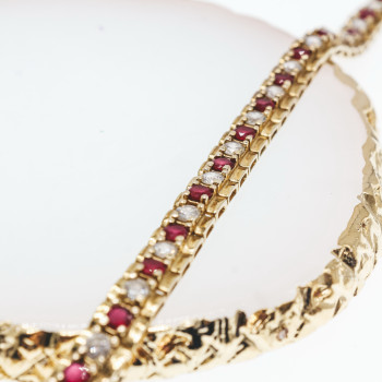 Sky Jewelry Серебряный браслет в позолоте с камнями шпинель