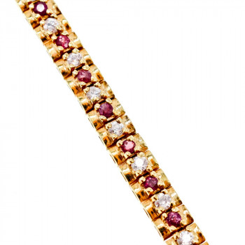 Sky Jewelry Серебряный браслет в позолоте с камнями шпинель