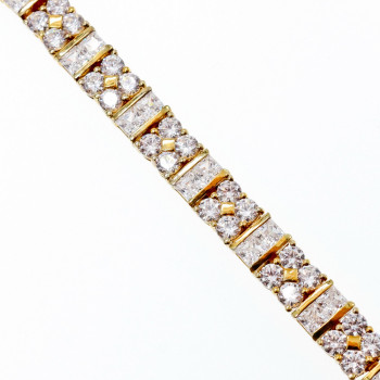 Sky Jewelry Серебряный браслет в позолоте с фианитами  Королева